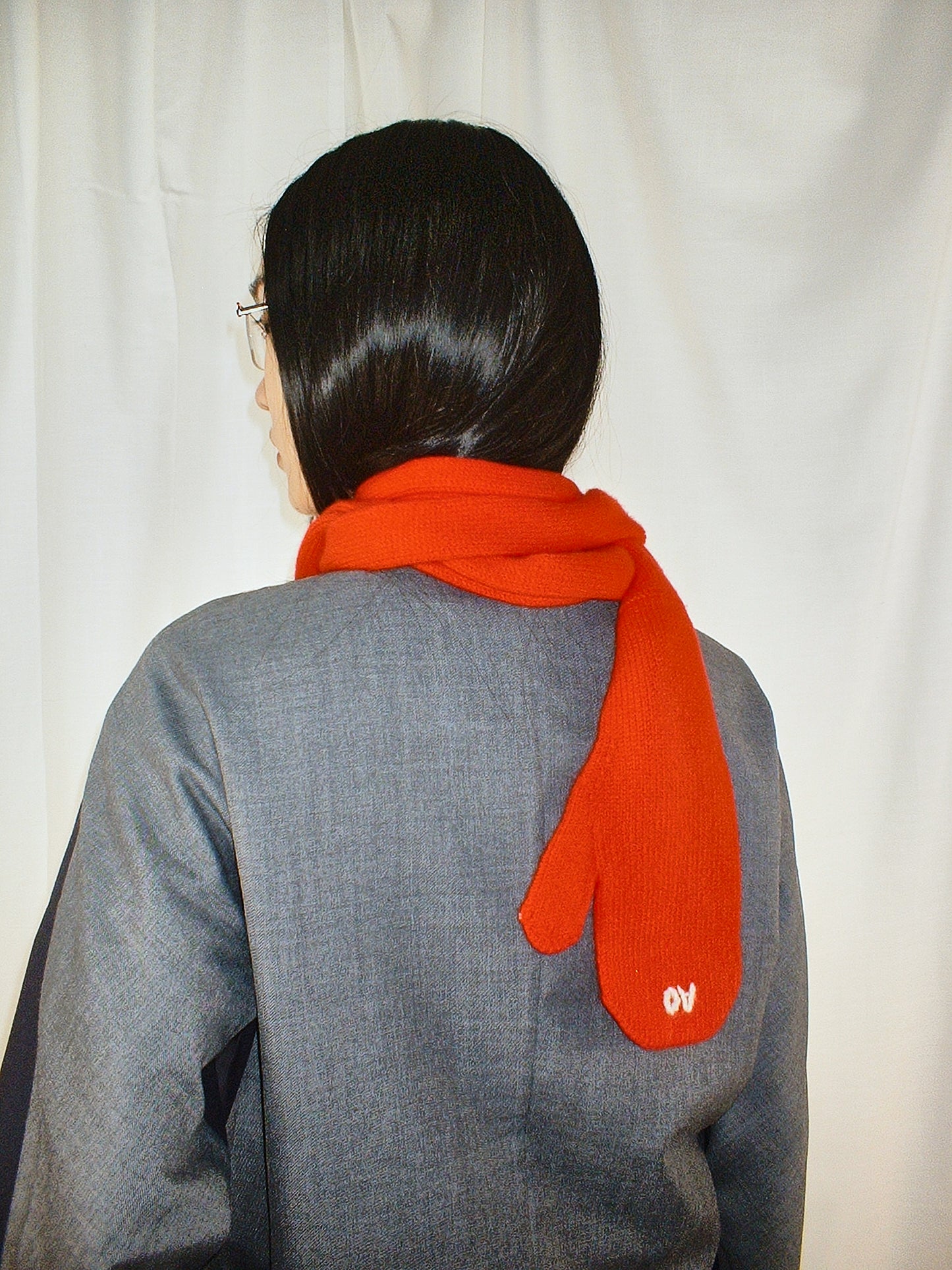 Red Knit Scarf gloves