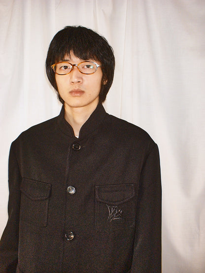 Black Piping mandarin collar jacket