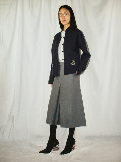 Grey Pleated culottes trousers