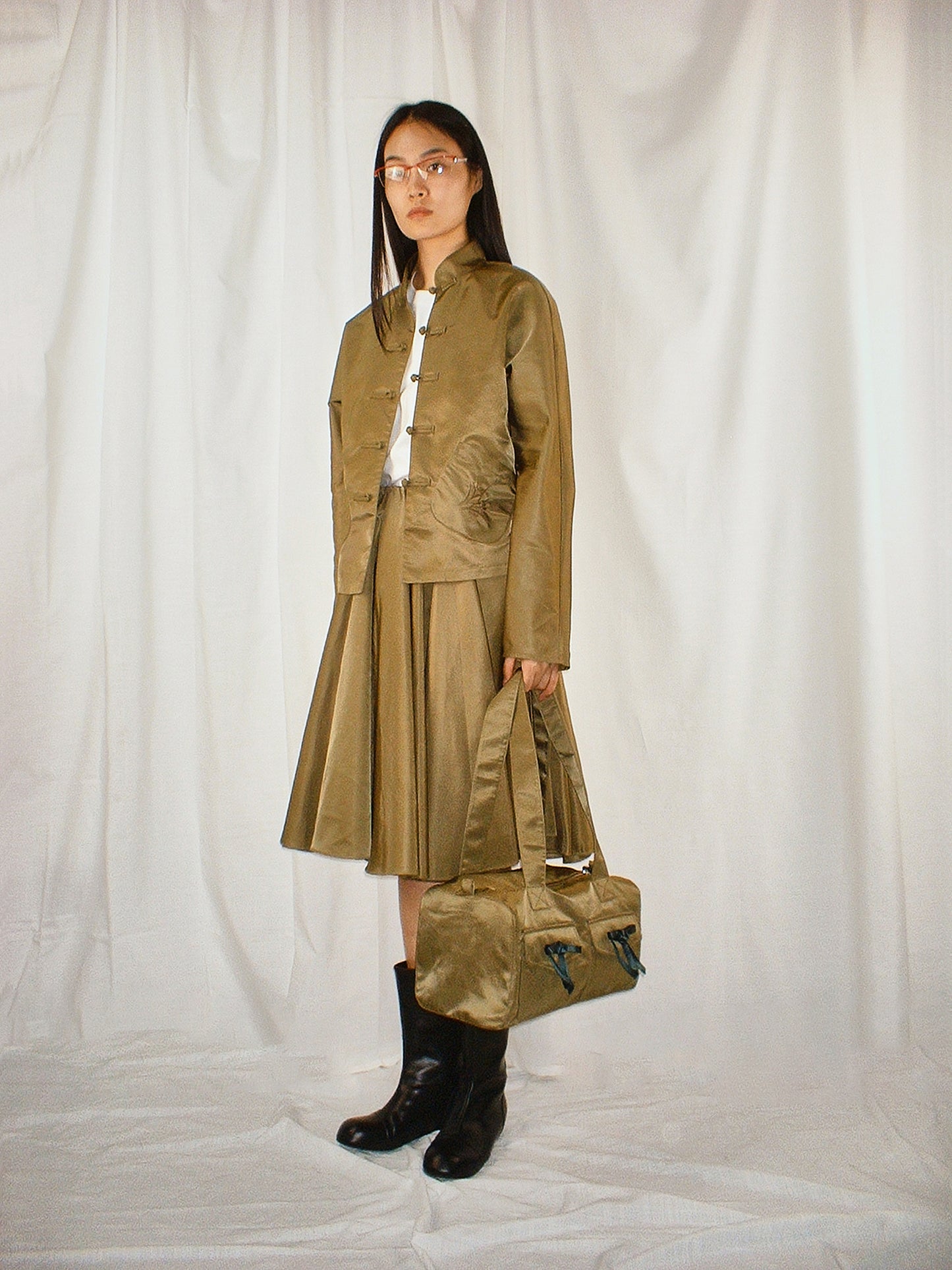 Olive green Tang shirt jacket