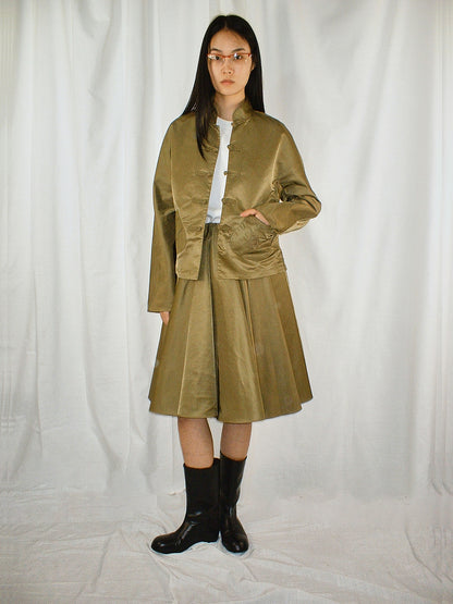 Olive green Tang shirt jacket