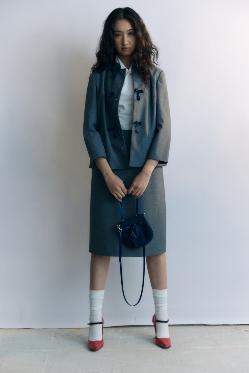 Grey Hebao Midi Skirt