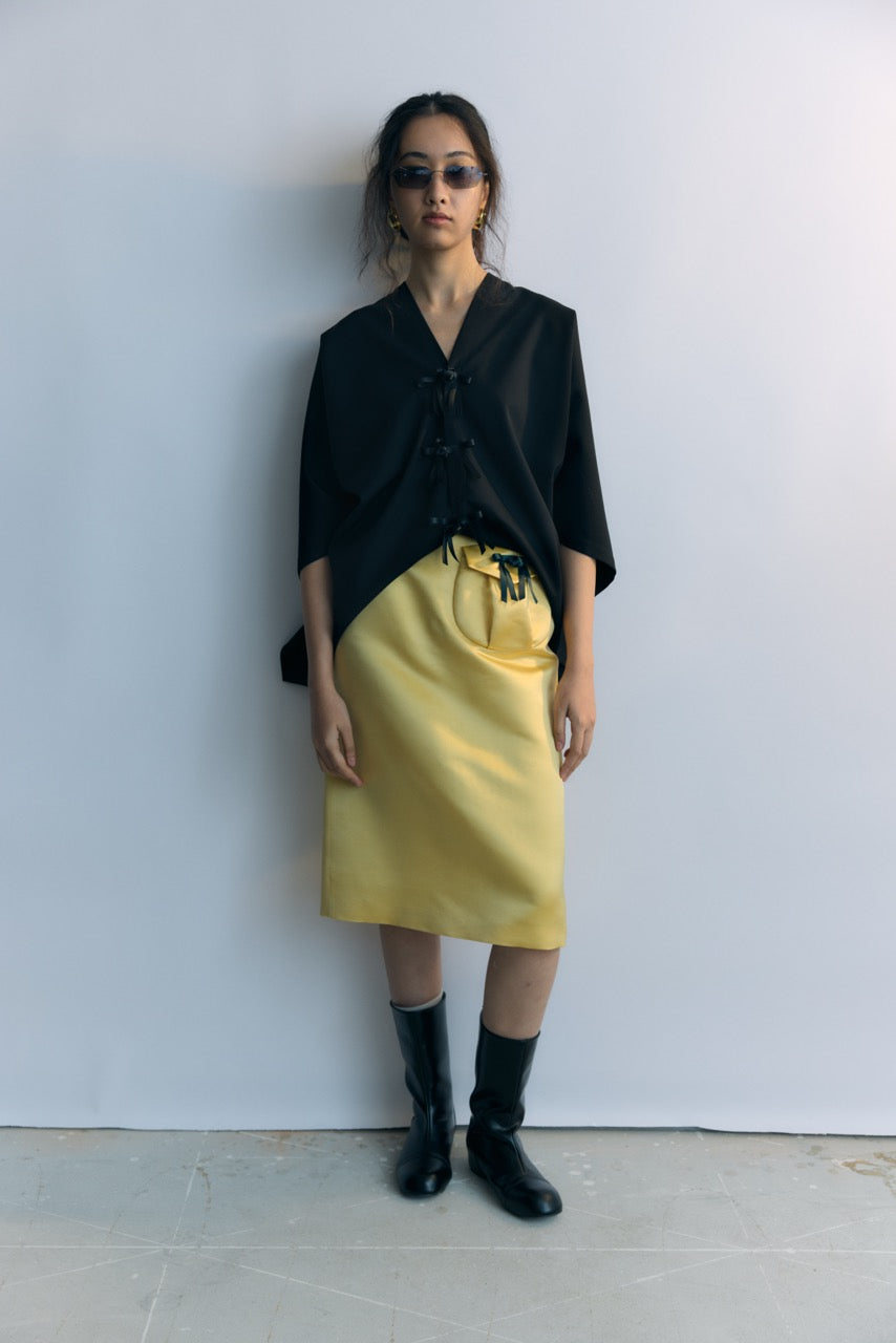 Yellow Hebao Midi Skirt
