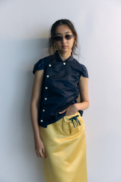 Yellow Hebao Midi Skirt