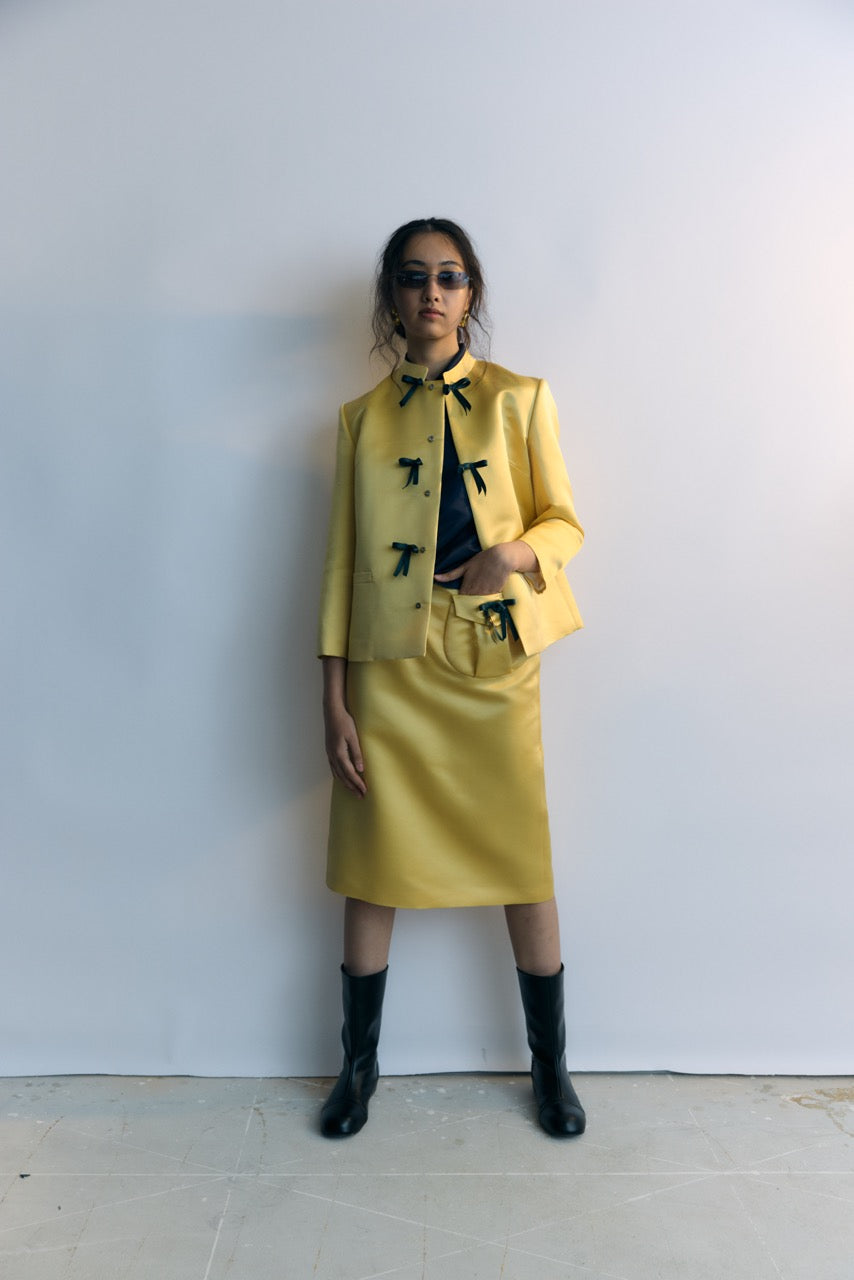 Yellow Hebao Midi Skirt