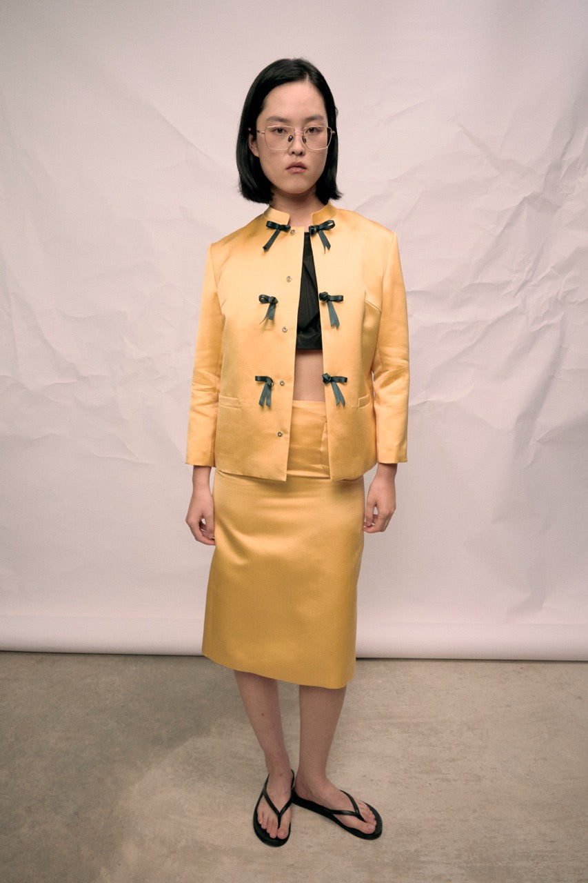 Yellow Hebao Midi Skirt