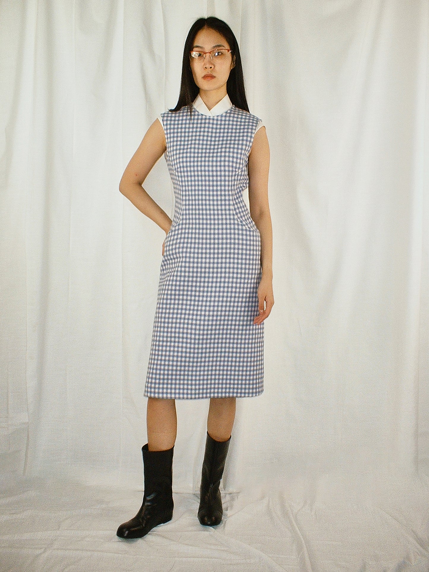 Gingam check Thurman midi dress