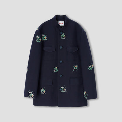 Embroidery mandarin collar jacket