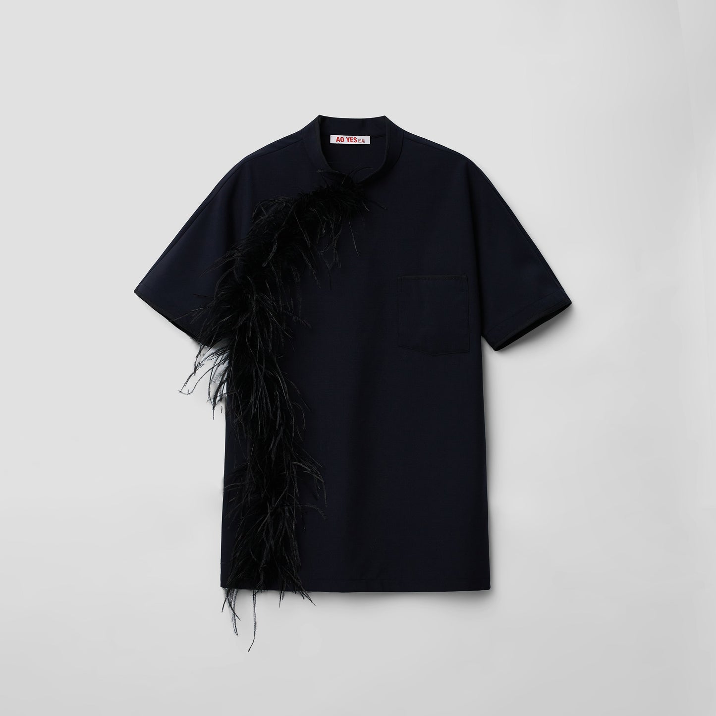 Feather Qipao shirt