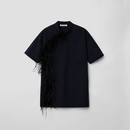 Feather Qipao shirt