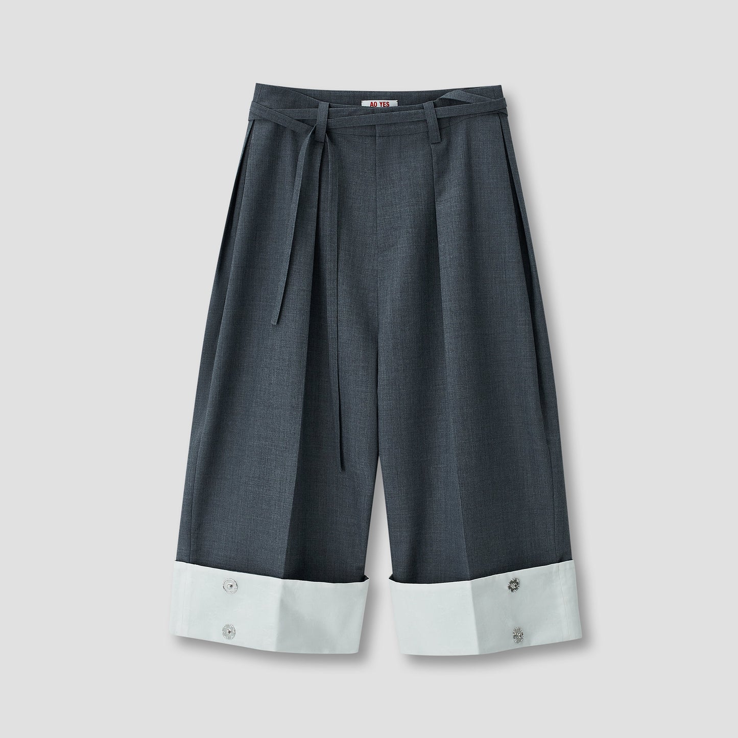 Grey Palazzo Capri Pants