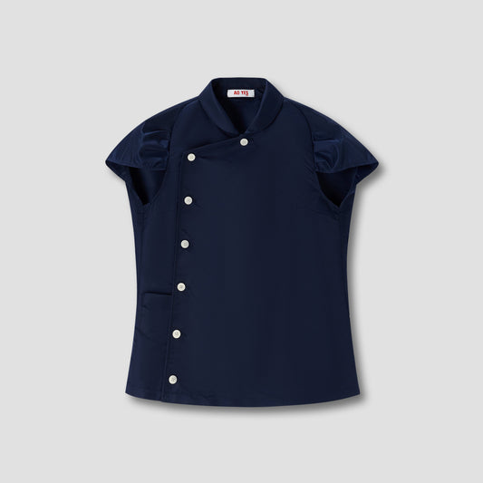 Navy Floral Sleeves Top