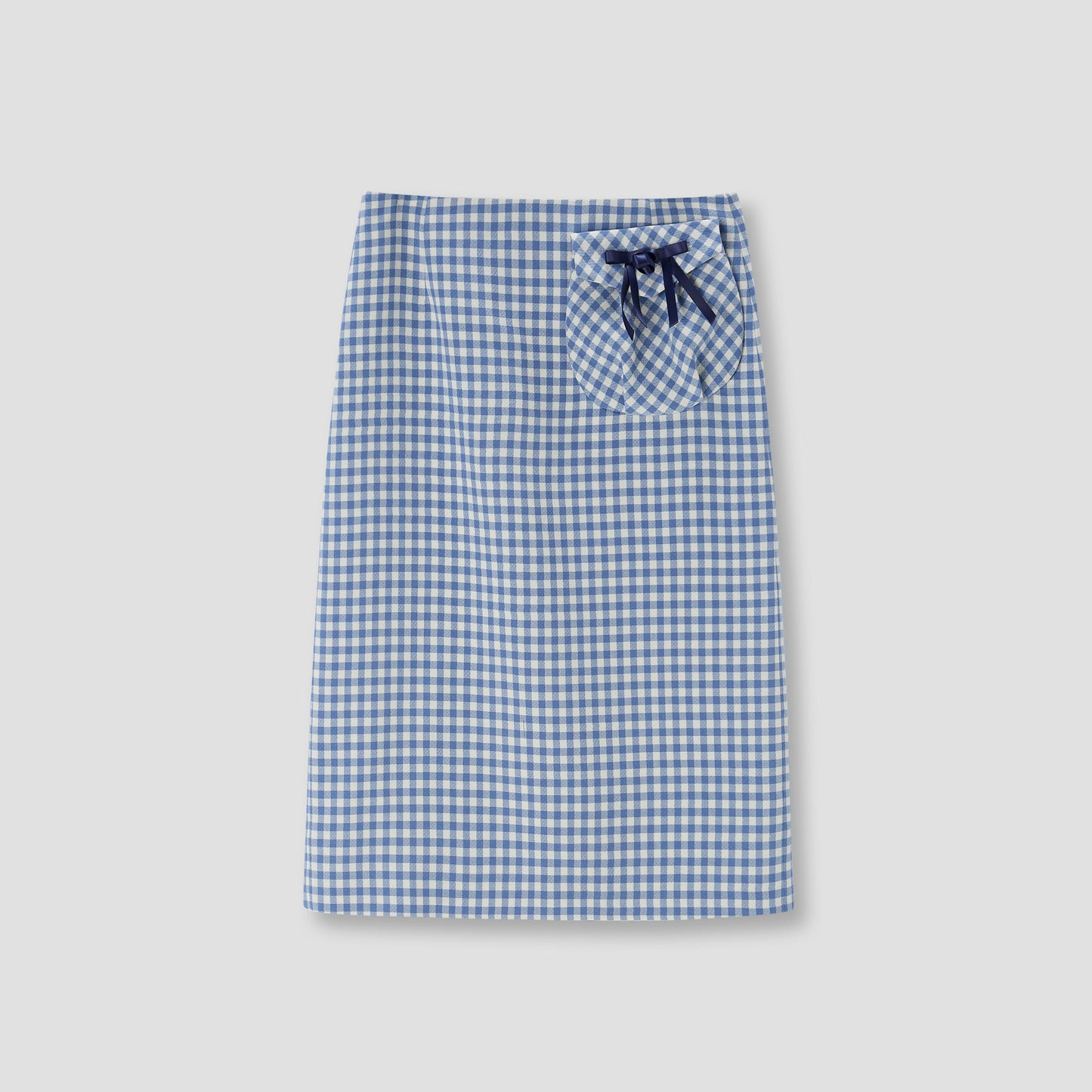 Gingam Check Hebao Midi Skirt