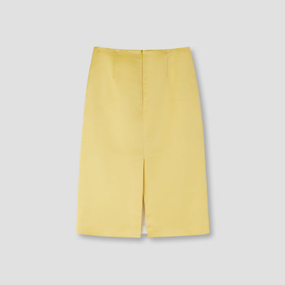 Yellow Hebao Midi Skirt