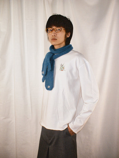 Blue Knit Scarf gloves