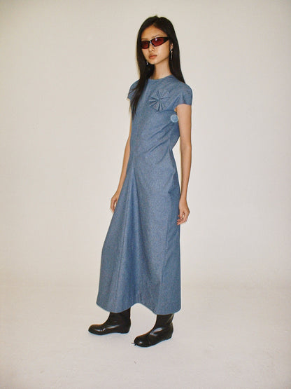 Zheshan bias cut dress