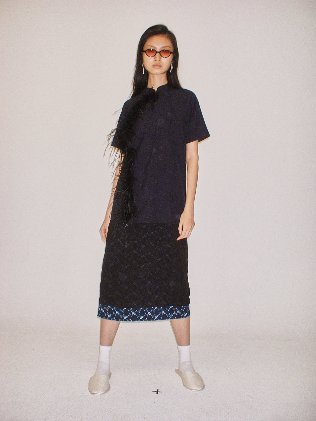 Feather Qipao shirt