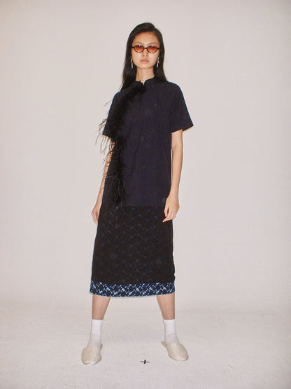 Feather Qipao shirt