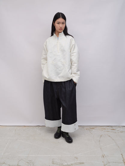 Denim Palazzo Capri Pants