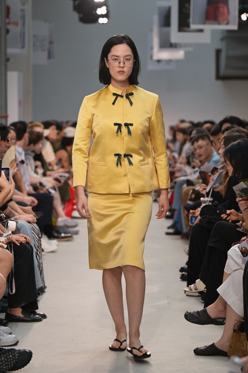 Yellow Hebao Midi Skirt