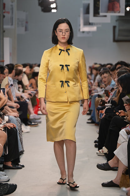 Yellow Hebao Midi Skirt